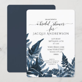 Botanisches Brautparty des Navy Fern Foliage Fores Einladung