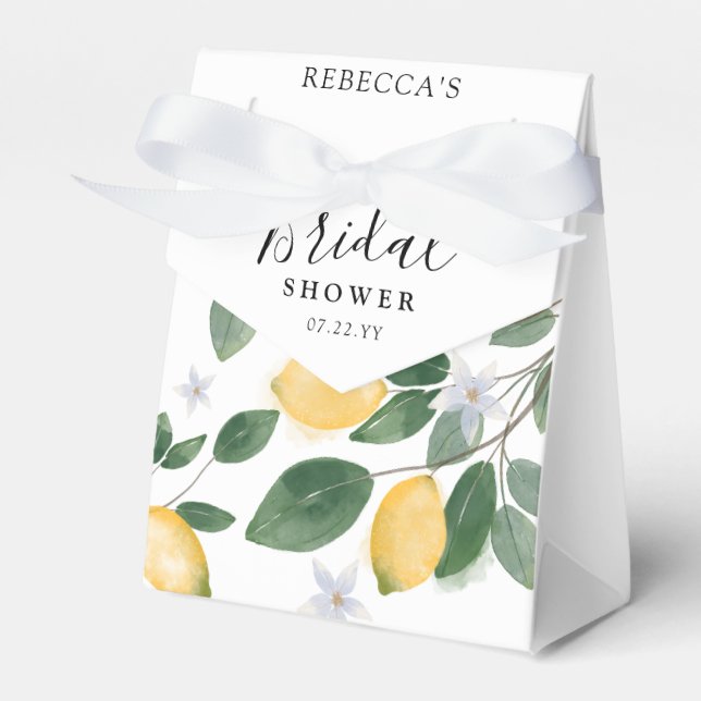 Botanisches Brautparty Lemon & Greenery Geschenkschachtel (Vorderseite)