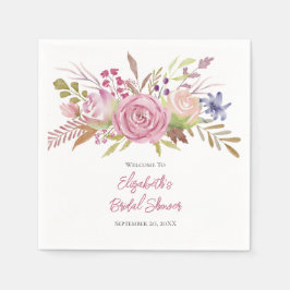 Botanisches Brautparty Pink Floral Serviette