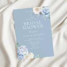 Botanisches Brautparty White & Sky Blue Floral