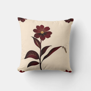 Botanisches Burgund-Blume mit Gold Kissen