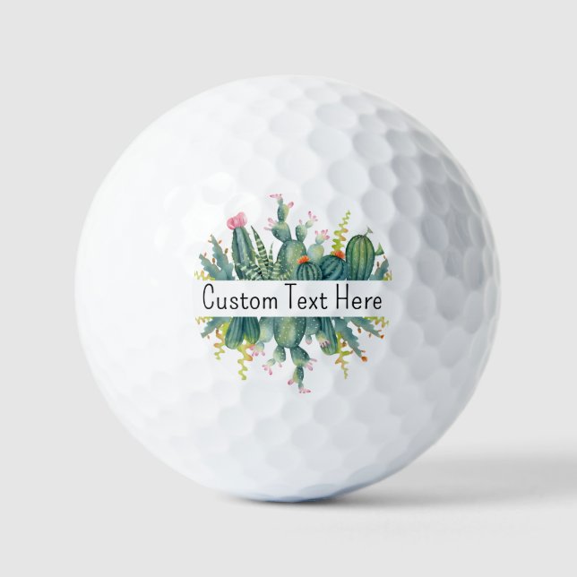 Botanisches Cactus Watercolor-Design Golfball (Vorderseite)