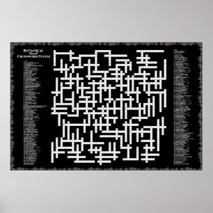 Botanisches Crossword 156 Pflanze zum Funny Giant  Poster
