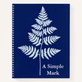Botanisches Cyanotypie-Kunstwerk | Farn-Silhouette Notizbuch