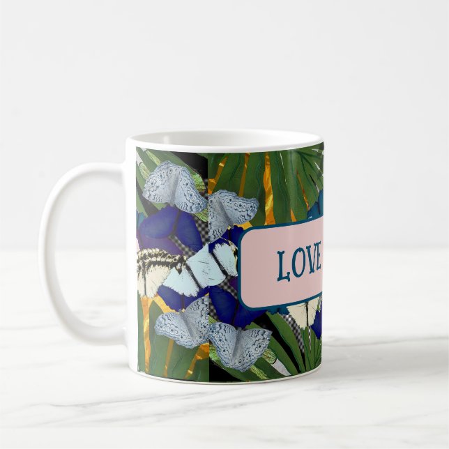 Botanisches Design der Schädelkugel Kaffeetasse (Links)