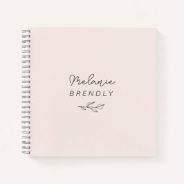 Botanisches Elegant Modernes Minimalistisches rosa Notizbuch