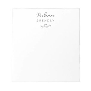 Botanisches Elegant Modernes, Minimalistisches Sch Notizblock
