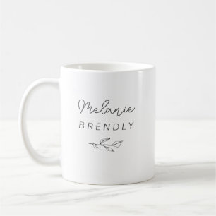 Botanisches Elegant Modernes Minimalistisches Weiß Kaffeetasse