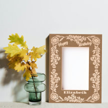 Botanisches Elegantes Blumengestein Geburtstag & N