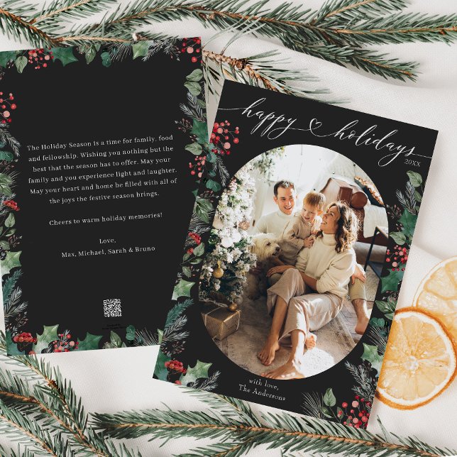 Botanisches Elegantes Foto Feiertagskarte (Von Creator hochgeladen)