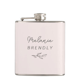 Botanisches Elegantes Modernes Minimalistisches Ro Flachmann