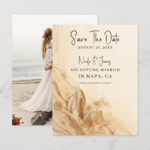 Botanisches Elfenbein Bohemisch texturierter Rett  Einladung