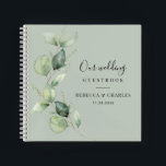 Botanisches Eukalyptus Greenerity Wedding Gästebuc Notizbuch<br><div class="desc">Dieses elegante Gästebuch mit Eukalyptus-Blätter und moderner Typografie lässt sich leicht für andere besondere Anlässe wie Brautpartys, Verlobungsfeiern, Geburtstage, Jahrestage, Familienfeiern und andere Anlässe, die Sie für die kommenden Monate vorbereitet haben, anpassen. Bearbeiten Sie den Text, indem Sie oben auf die Schaltfläche "Personalisieren" klicken und auf die blaue Schaltfläche "Bearbeiten...</div>