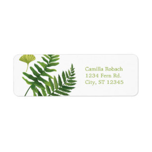 Botanisches Farn-Adressen-Etikett