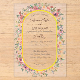 Botanisches Floral - Akronylic Hochzeitseinladung Acryleinladungen