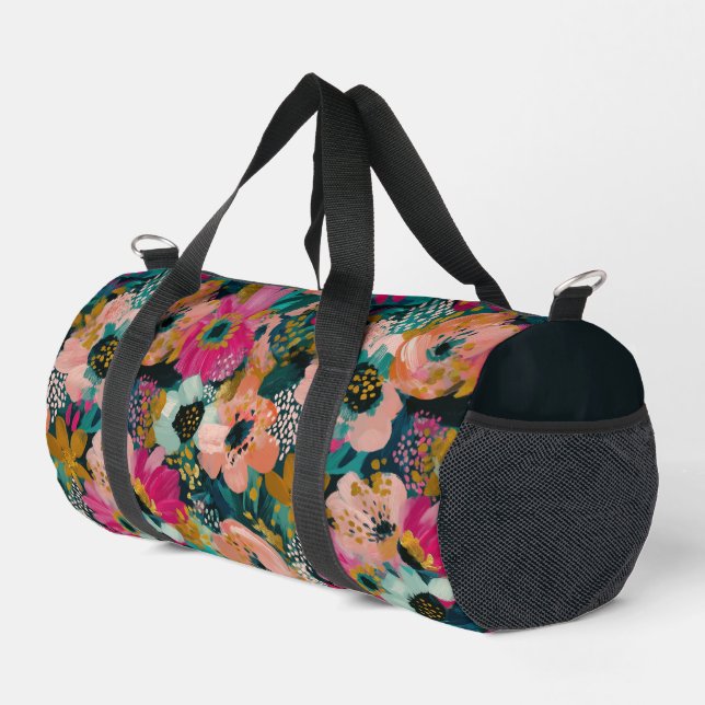 Botanisches Floral  Duffle Bag (Rechte Ecke)