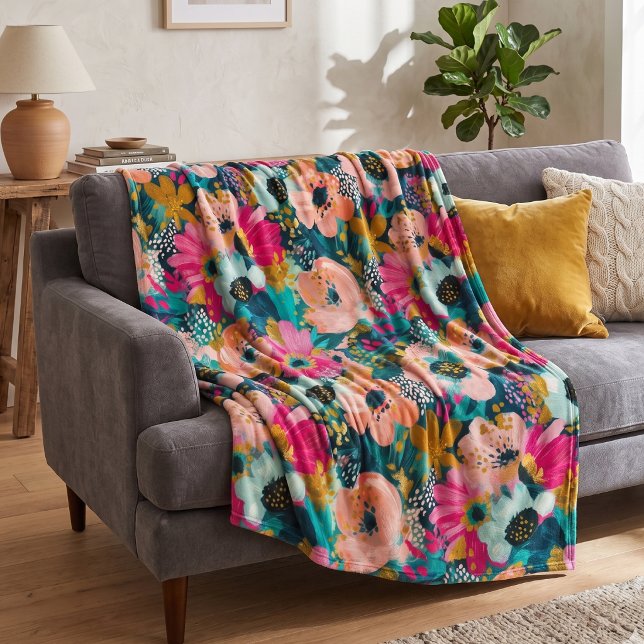 Botanisches Floral  Fleecedecke (Von Creator hochgeladen)