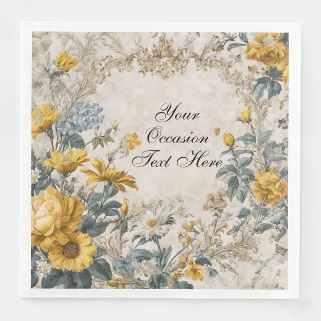 Botanisches Florales Design Serviette (Vorderseite)