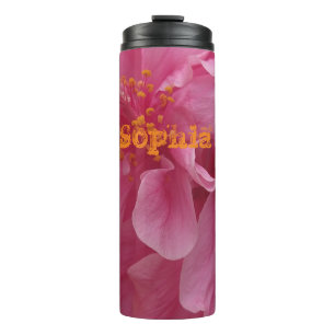 Botanisches florales Elegant Modernes Chic Pink Mo Thermosbecher