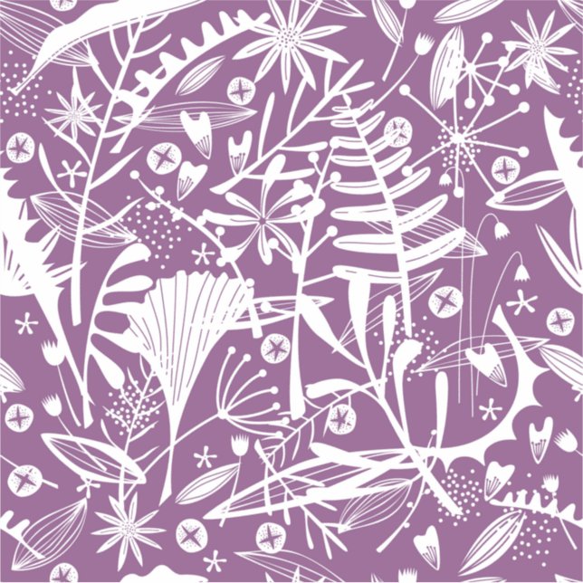 Botanisches florales Lila Aufkleber (Vorderseite)