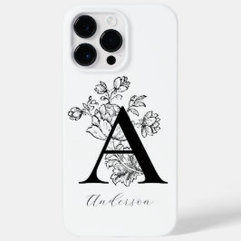 Botanisches florales Monogramm Buchstabe A Name Case-Mate iPhone 14 Pro Max Hülle