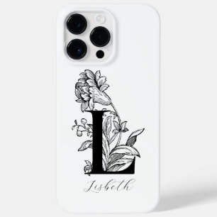 Botanisches florales Monogramm Buchstabe L Name Case-Mate iPhone 14 Pro Max Hülle