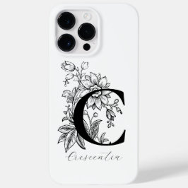 Botanisches florales Monogramm Buchstaben C Name Case-Mate iPhone 14 Pro Max Hülle