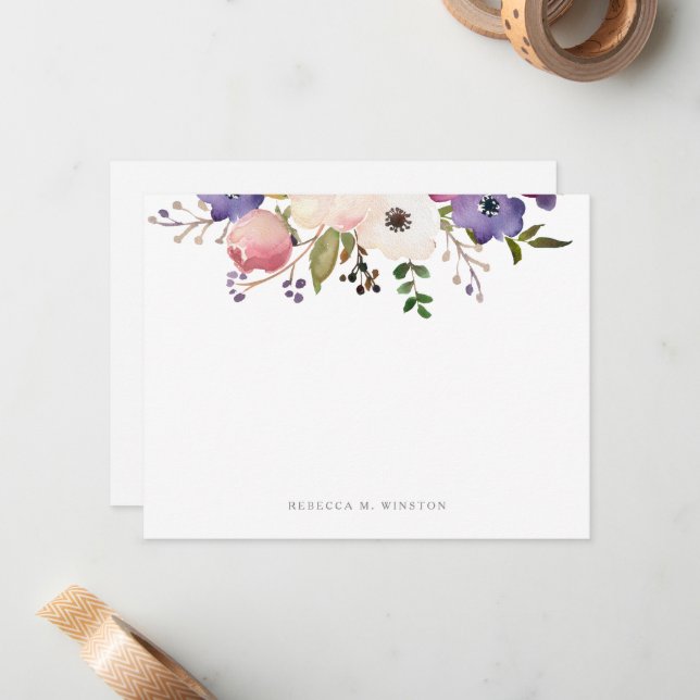 Botanisches florales Personalisiert Mitteilungskarte (Vorderseite/Rückseite Beispiel)