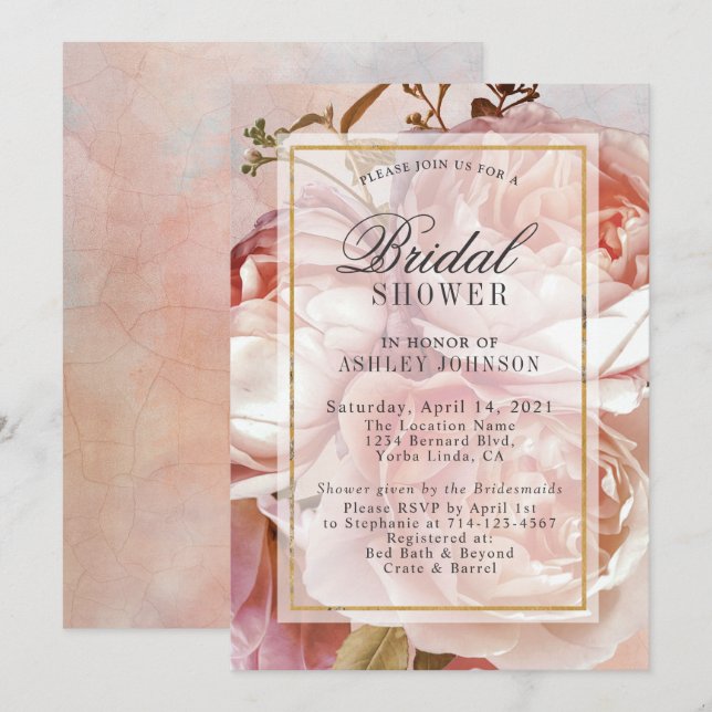 BOTANISCHES FLORALFEUCHTEN | Brautparty Einladung (Vorne/Hinten)
