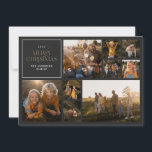 Botanisches Foto aus Weihnachtsblättern Feiertagskarte<br><div class="desc">Weihnachtsgrün Aquarell botanisch florale dunkle Moody moderne schwarze Feier Dekoration</div>