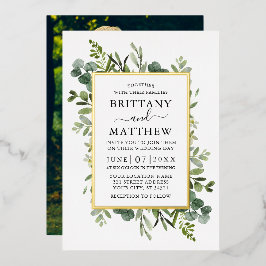 Botanisches Foto Botanische Vegetation Hochzeit Go Folieneinladung