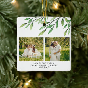 Botanisches Foto der Weihnachtswasserwelt Keramikornament