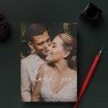 Botanisches Foto für Hochzeiten im Winter Dankeskarte<br><div class="desc">Elegantes Script Foto Overlay mit elegantem Watercolor Winter Floral Arrangement,  Hochzeit Foto Dankeschön Karte. Funktionen,  Vorlagentextzeilen für Ihre Namen und personalisierte Nachricht.</div>