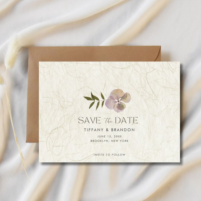 Botanisches Foto Garden Hochzeit Save the Date (Botanical Photo Garden Wedding Save The Date)