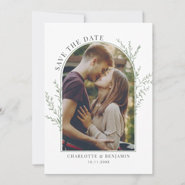 Botanisches Foto Hochzeit Save The Date (Vorderseite)