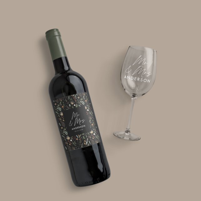 Botanisches Foto Hochzeitsbogen Aquarell Weinetikett (Von Creator hochgeladen)