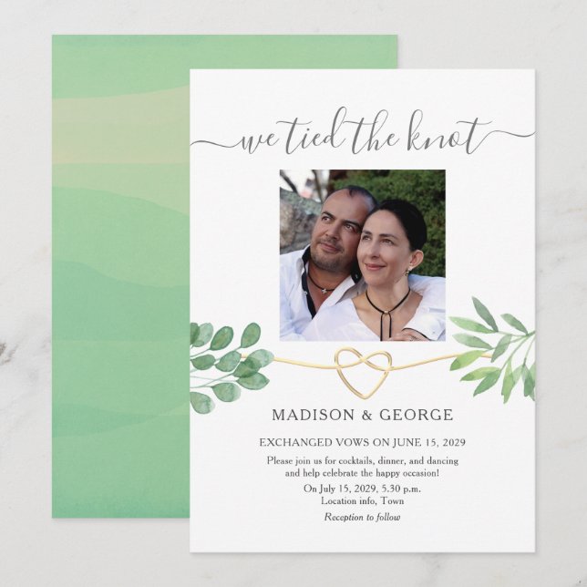 Botanisches Foto Hochzeitsempfang Einladung (Vorne/Hinten)