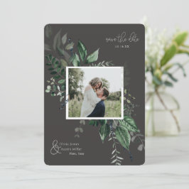 Botanisches Foto mit Blattgrün Save the Date
