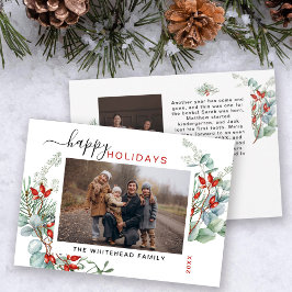 Botanisches Foto Wasserfarben Feiertagskarte