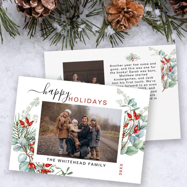 Botanisches Foto Wasserfarben Feiertagskarte (Von Creator hochgeladen)