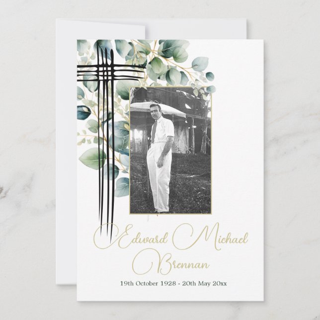 Botanisches Foto zur christlichen Beerdigung Einladung (Vorderseite)