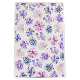 Botanisches Frühling Rosa und violette Blumen Mittlere Geschenktüte