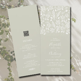 Botanisches Ganzes in einem blassgrünen Hochzeitse Einladung