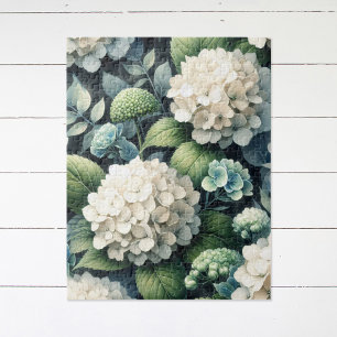 Botanisches Gemälde mit weißem Hydrangea