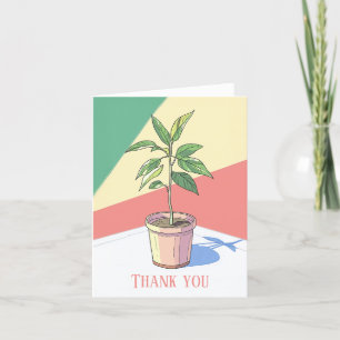 Botanisches gepolstertes Haus Pflanze vielen Dank Dankeskarte
