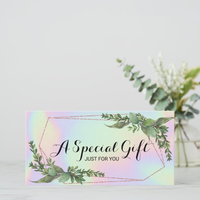 Botanisches Geschenkgutschein für Grünpflanzen (Stehend Vorderseite)
