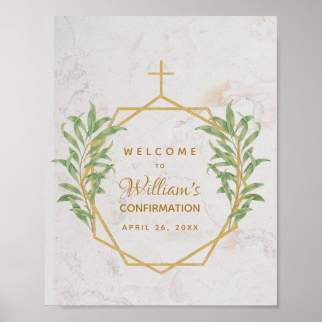 Botanisches Gold Geometric zur Bestätigung der Grü Poster (Vorne)