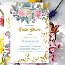 Botanisches Gold Glitzer Wirbel Brautparty
