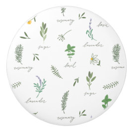 Botanisches Grün Keramikknauf