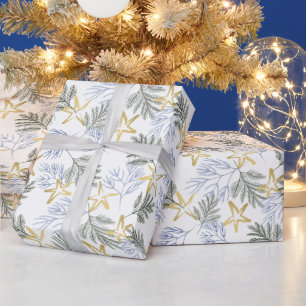 Botanisches Grün und Gold Geschenkpapier